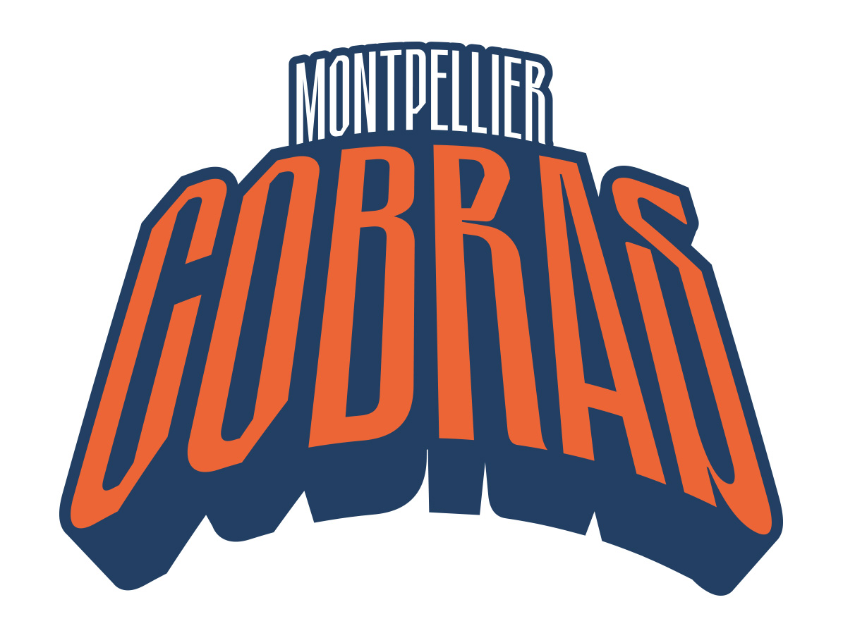 Logo, bleu, orange et blanc de l'équipe féminine de hockey sur glace des Cobras de Montpellier